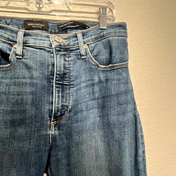 Banana Republic Jeans Womens 29 Blue Denim Medium Wash High Rise Skinny Leg - Picture 10 of 15